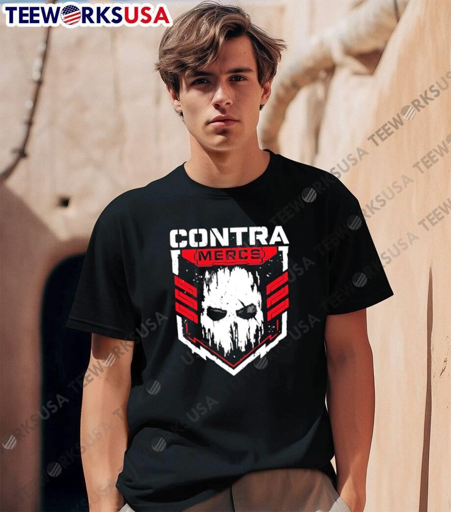 Contra Mercs Skull Graphic Red Black - Adult & Kids T-Shirts, Sweatshirts & Hoodies apparel design preview 1