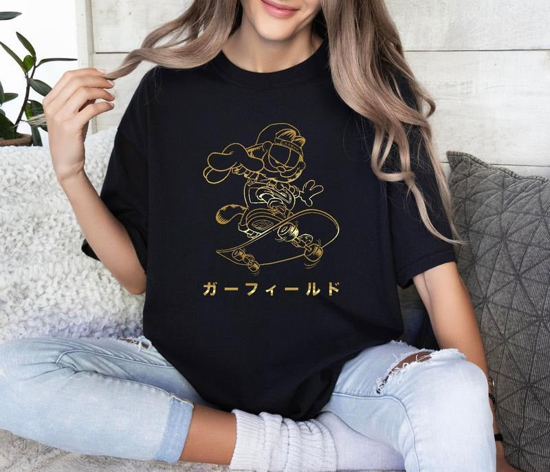 Cool Garfield Arm Working Class Cat Memes Anime - Adult & Kids T-Shirts, Sweatshirts & Hoodies apparel design preview 1