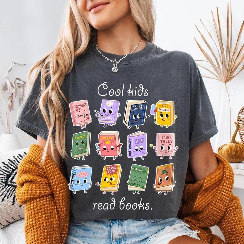 Cool Read Books School Librarian Back Teacher Reading - Adult & Kids T-Shirts, Sweatshirts & Hoodies apparel design preview 1