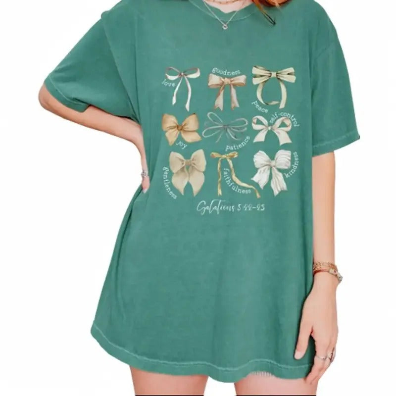 Coquette Bow Christian Fruit Spirit Bible Verse Mom - Adult & Kids T-Shirts, Sweatshirts & Hoodies apparel design preview 1