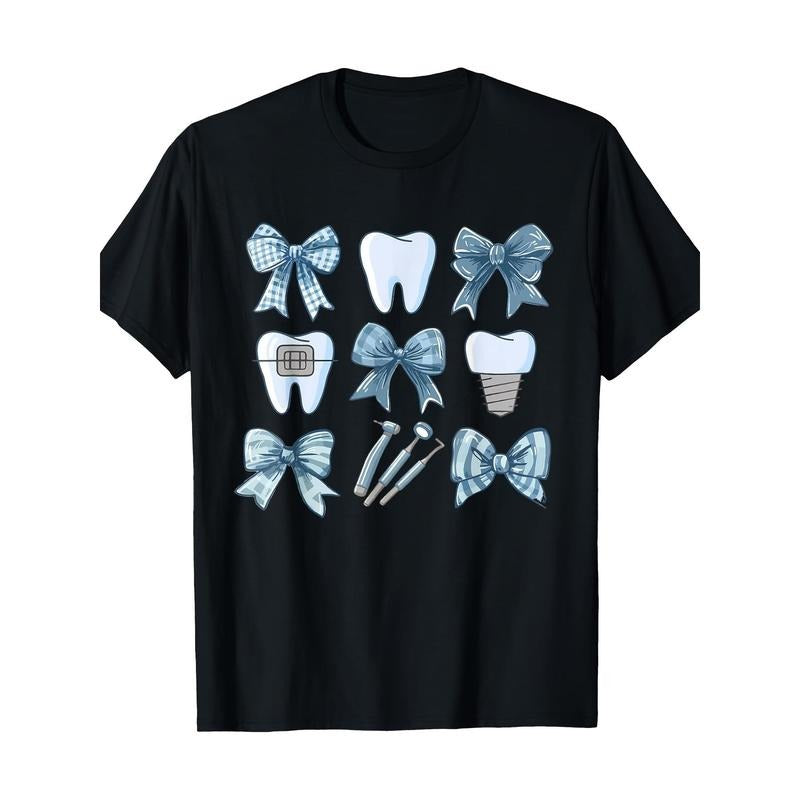 Coquette Bow Cute Teeth Dentist Squad Dental - Adult & Kids T-Shirts, Sweatshirts & Hoodies apparel design preview 1