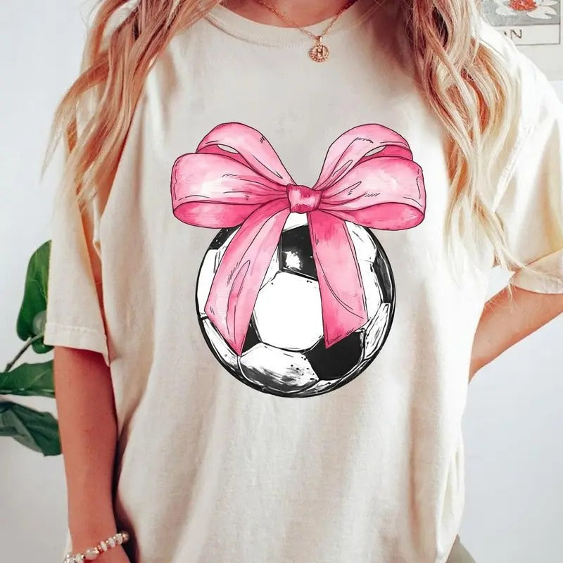 Coquette Bows Soccer Mom Lover Bow Full Sizes Colors - Adult & Kids T-Shirts, Sweatshirts & Hoodies apparel design preview 1