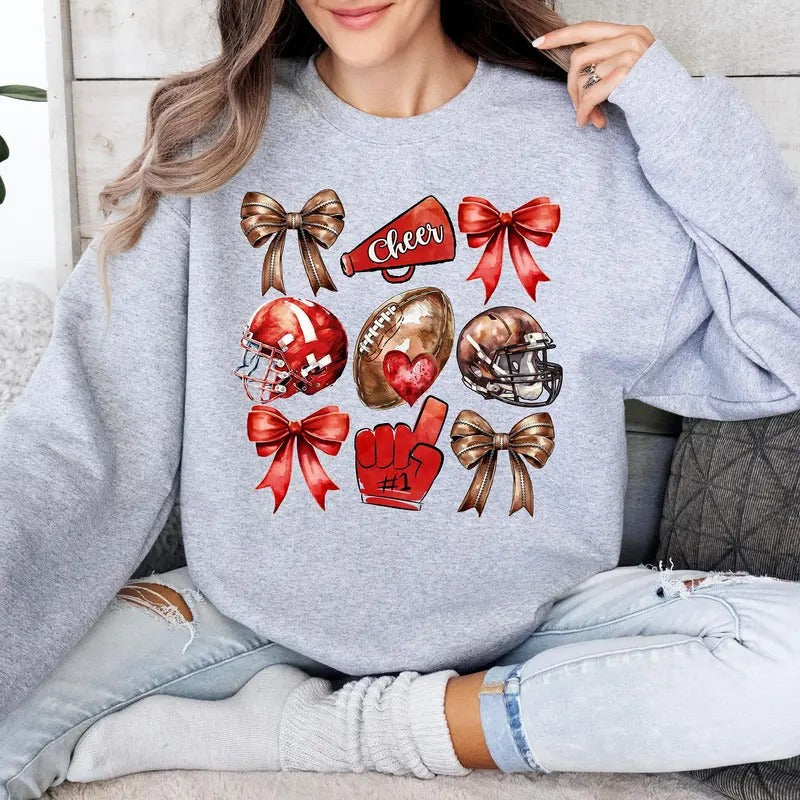 Coquette Game Day F.Ootball Mom Sports Team Spirit - Adult & Kids T-Shirts, Sweatshirts & Hoodies apparel design preview 1