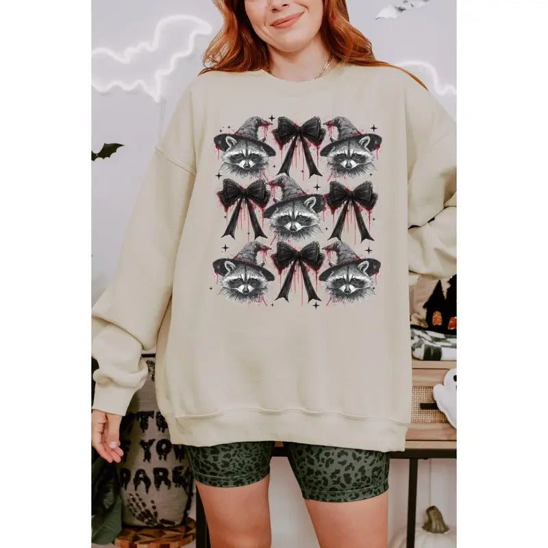 Coquette Halloween Feral Raccoon Lovers Raccon Casual - Adult & Kids T-Shirts, Sweatshirts & Hoodies apparel design preview 1