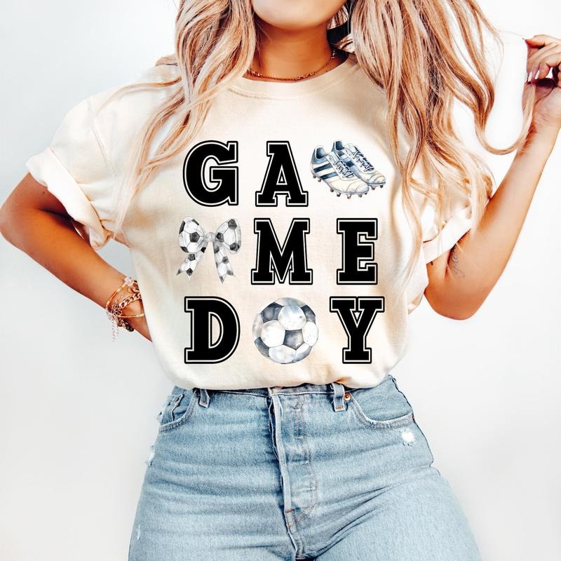 Coquette Soccer Game Day Mama Mom Sports - Adult & Kids T-Shirts, Sweatshirts & Hoodies apparel design preview 1