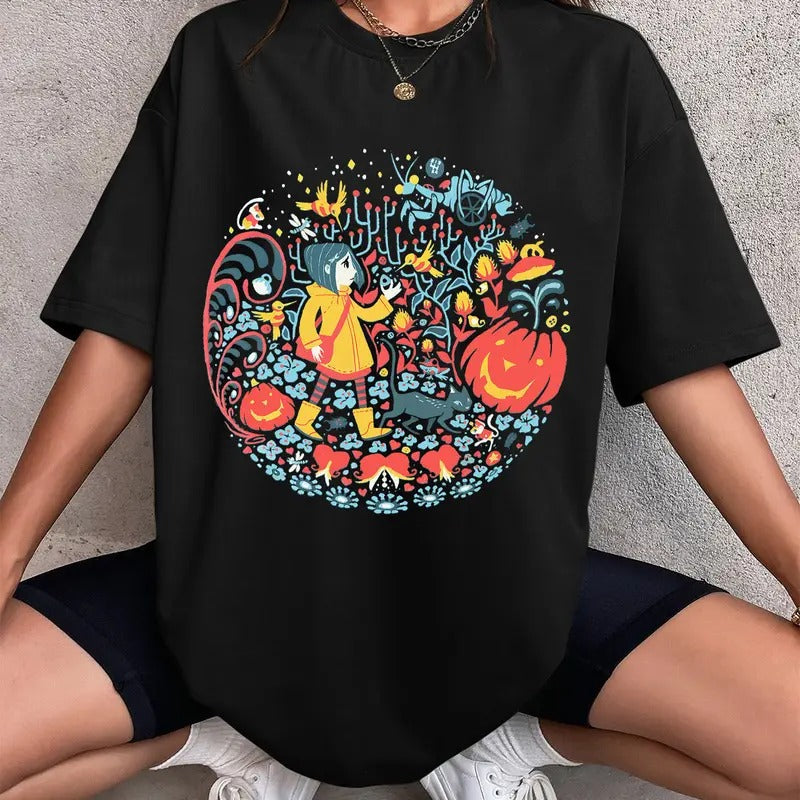Coraline Garden Face Scary Horror Movies Character - Adult & Kids T-Shirts, Sweatshirts & Hoodies apparel design preview 1