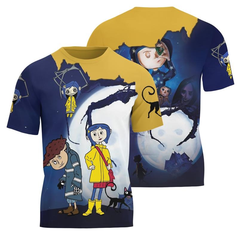 Coraline Halloween Movie 3D - Adult & Kids T-Shirts, Sweatshirts & Hoodies apparel design preview 1