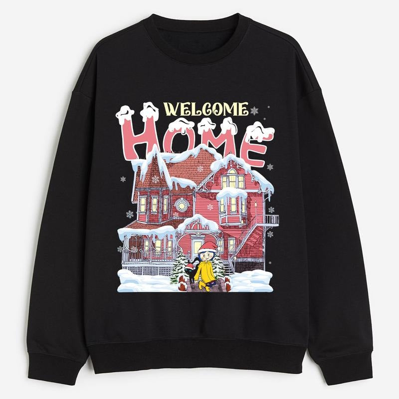 Coraline Spooky Movie Welcome Home Halloween Friend - Adult & Kids T-Shirts, Sweatshirts & Hoodies apparel design preview 1