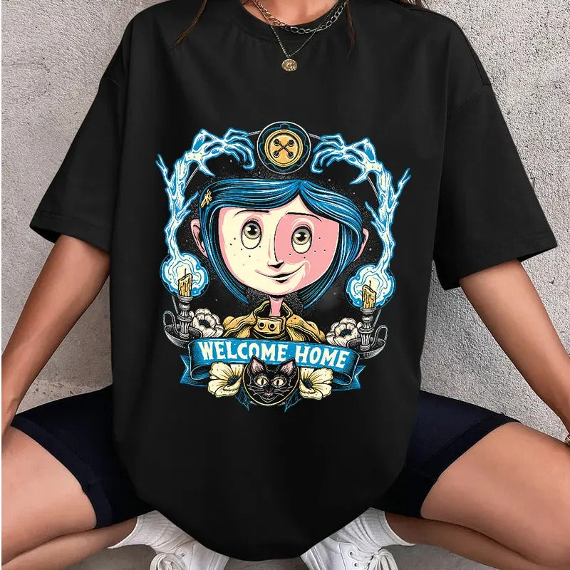 Coraline Welcome Home Horror Movies Character - Adult & Kids T-Shirts, Sweatshirts & Hoodies apparel design preview 1