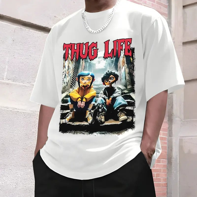 Coraline Wybie Thug Life Horror Corline Movies - Adult & Kids T-Shirts, Sweatshirts & Hoodies apparel design preview 1