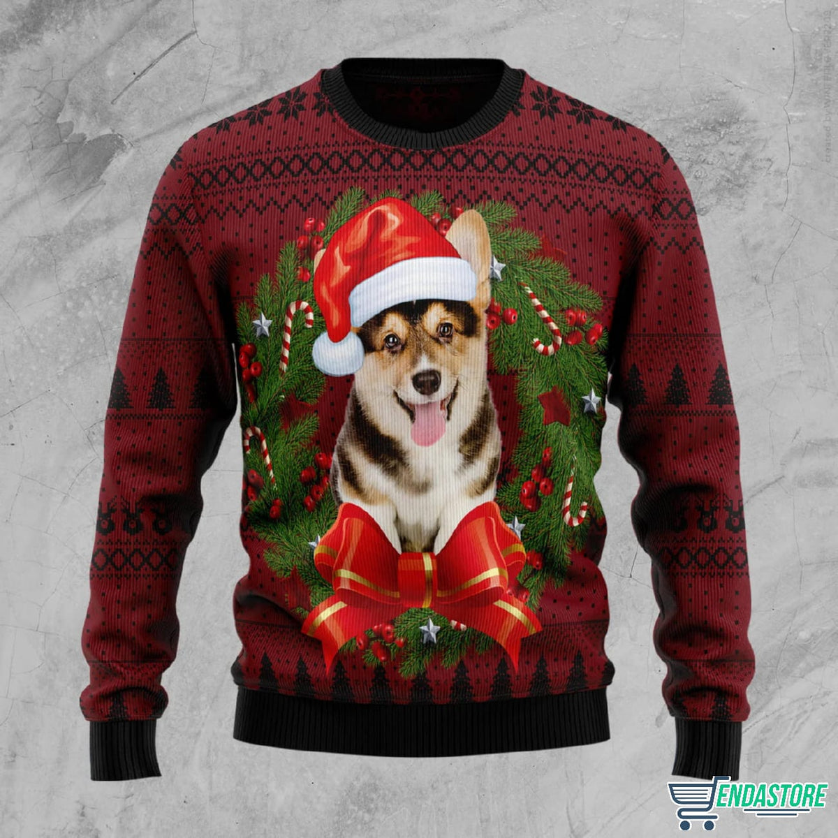 Corgi Wreath 3D Ugly Christmas Sweater - Holiday Gift product image