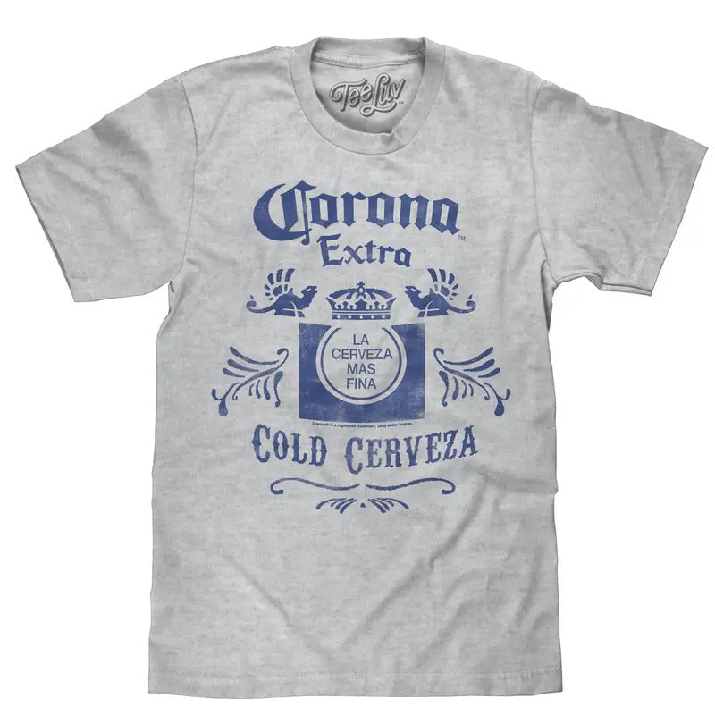 Corona Extra Cold Cerveza Crown Logo Athletic Gray - Adult & Kids T-Shirts, Sweatshirts & Hoodies apparel design preview 1
