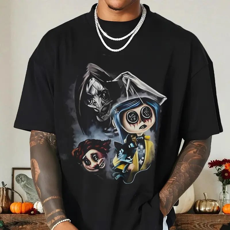 Corraline Remaster 3D Movie 2024 Horror Movies - Adult & Kids T-Shirts, Sweatshirts & Hoodies apparel design preview 1