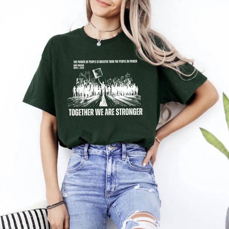 Cory Booker Quote Power People Resist Protest - Adult & Kids T-Shirts, Sweatshirts & Hoodies apparel design preview 1