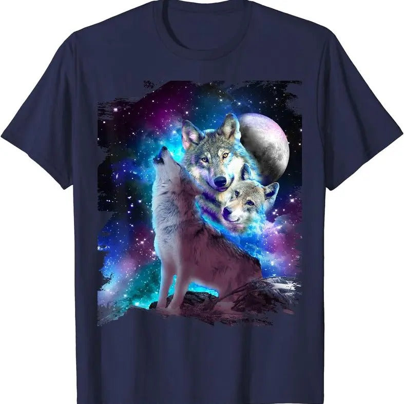 Cosmic Space Wolf Wolves Family Howling Moon - Adult & Kids T-Shirts, Sweatshirts & Hoodies apparel design preview 1