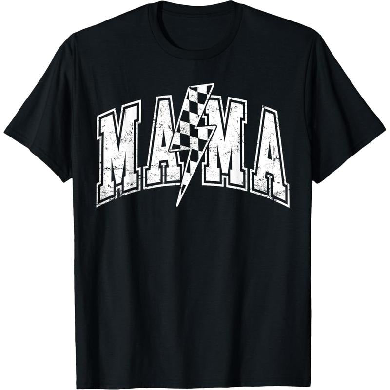 Cotton Short Sleeve Mama Lightning Bolt Checkered - Adult & Kids T-Shirts, Sweatshirts & Hoodies apparel design preview 1