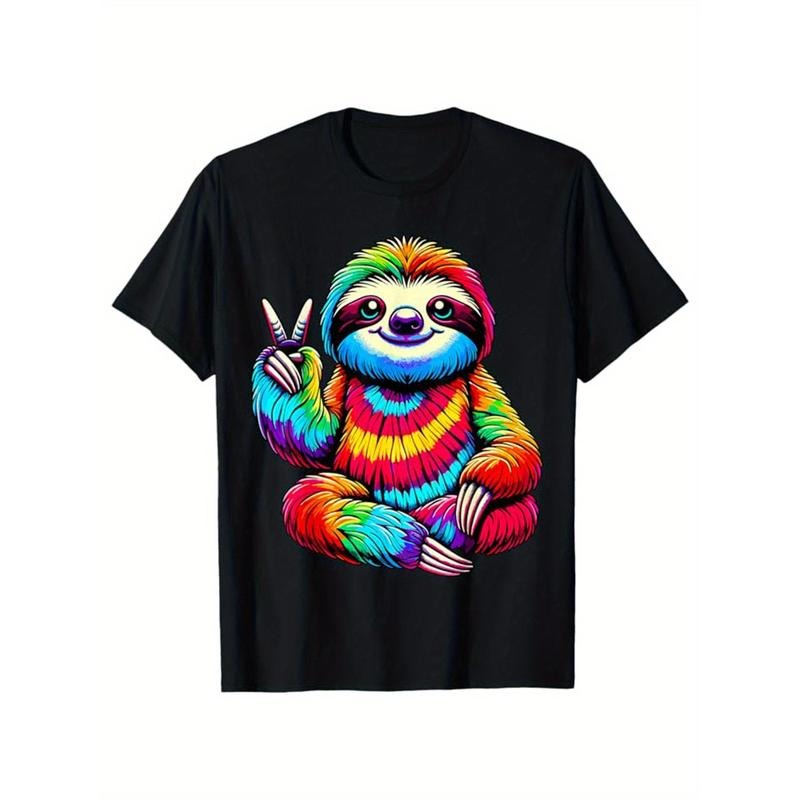 [Cotton Sloths Print Crew Neck Short Sleeve Casual - Adult & Kids T-Shirts, Sweatshirts & Hoodies apparel design preview 1