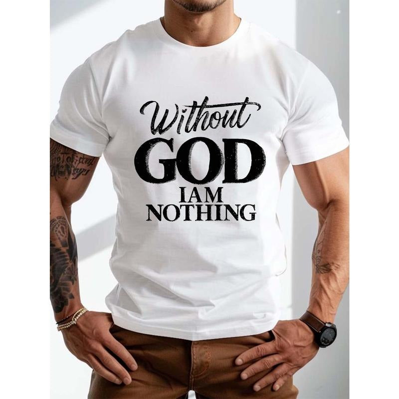 [Cotton 100% Summer "Without God I Am Nothing" Print - Adult & Kids T-Shirts, Sweatshirts & Hoodies apparel design preview 1