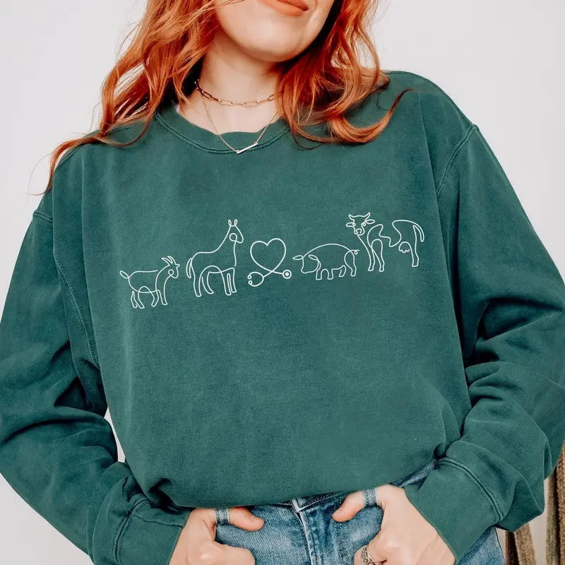 Country Vet Comfort Colors Veterinarian Tech Animal - Adult & Kids T-Shirts, Sweatshirts & Hoodies apparel design preview 1