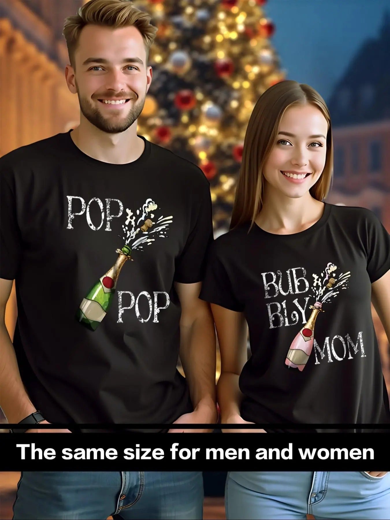 Couple'S Bottle Letter Print Short Sleeve Casual - Adult & Kids T-Shirts, Sweatshirts & Hoodies apparel design preview 1