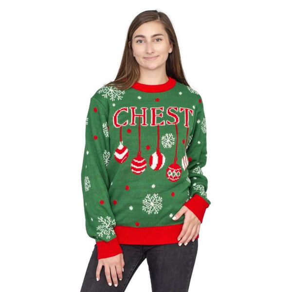 Chest and Nuts Snowflakes Christmas Tree Ugly Christmas Sweater - Holiday Gift product image 4