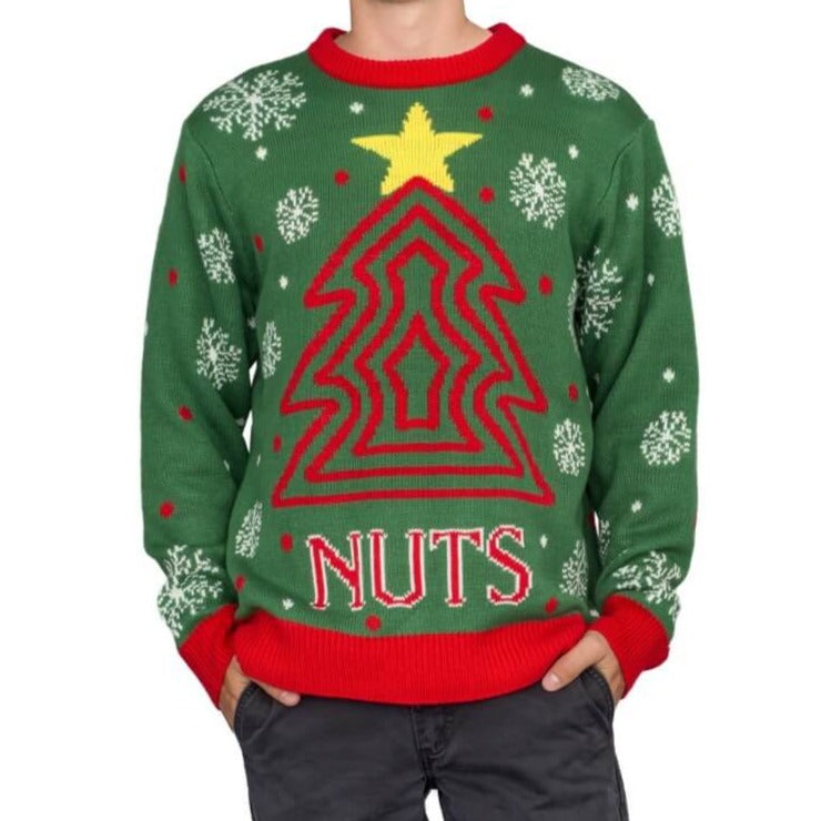 Chest and Nuts Snowflakes Christmas Tree Ugly Christmas Sweater - Holiday Gift product image