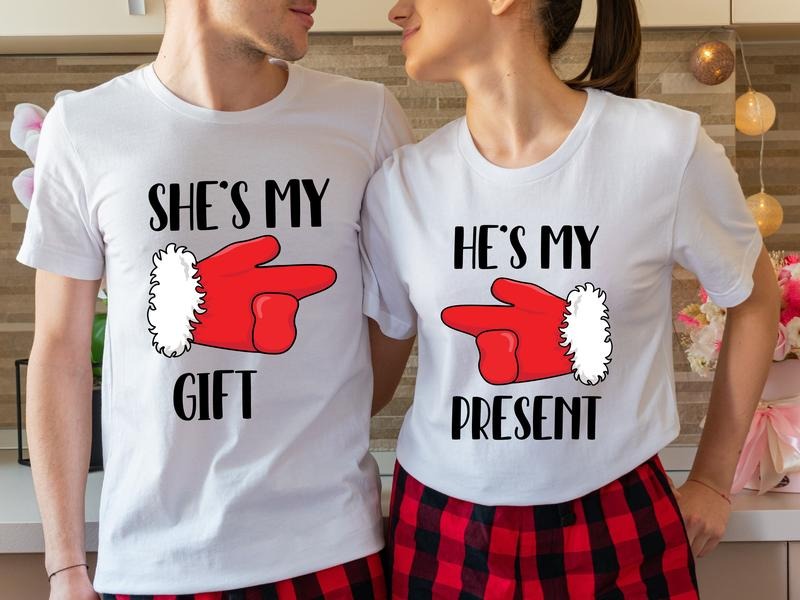 Couples Party She'S My He'S Present Husband Wife - Adult & Kids T-Shirts, Sweatshirts & Hoodies apparel design preview 1