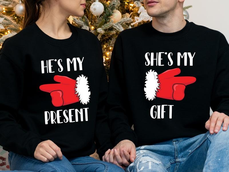 Couples Party She'S My He'S Present Husband Wife - Adult & Kids T-Shirts, Sweatshirts & Hoodies apparel design preview 1