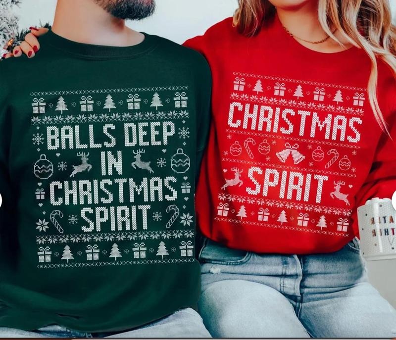 Couples Ugly Balls Deep Spirit Dirty Humor Matching - Adult & Kids T-Shirts, Sweatshirts & Hoodies apparel design preview 1