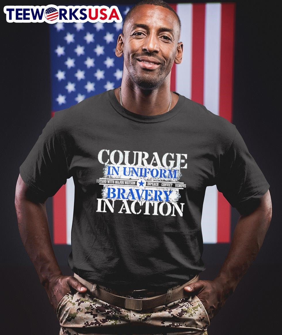 Courage In Uniform I Stand With Major Watson Inpeach - Adult & Kids T-Shirts, Sweatshirts & Hoodies apparel design preview 1