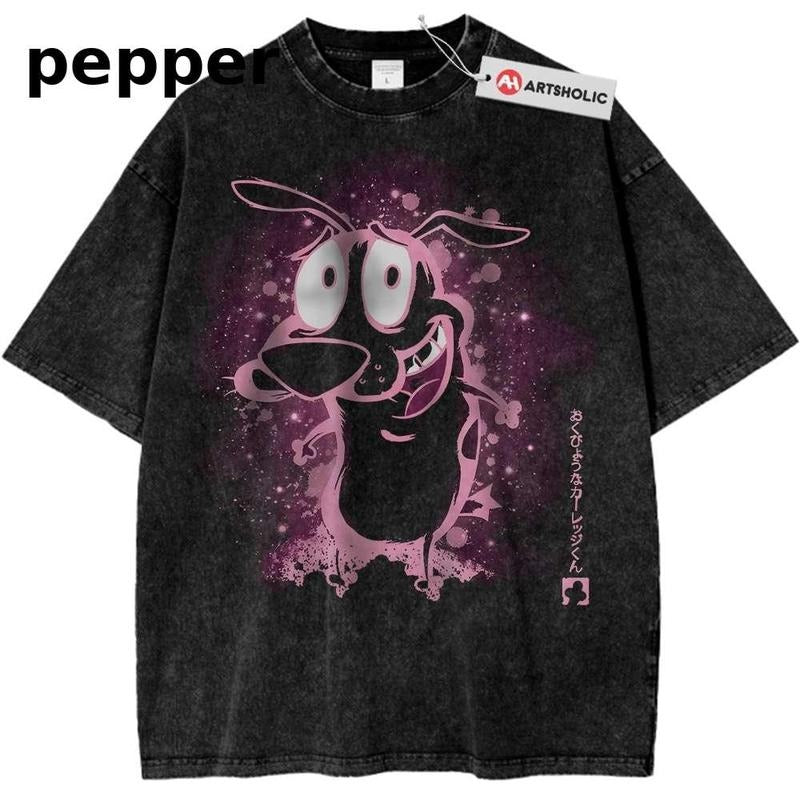 Courage Cowardly Dog Animated Vintage Cotton - Adult & Kids T-Shirts, Sweatshirts & Hoodies apparel design preview 1