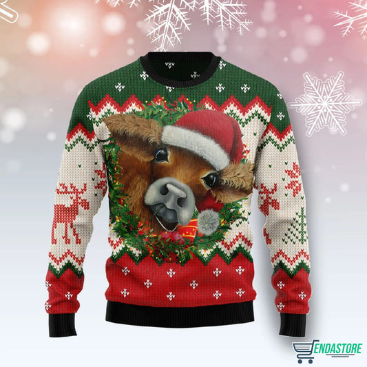 Xmas Cow 3D Ugly Christmas Sweater - Holiday Gift product image