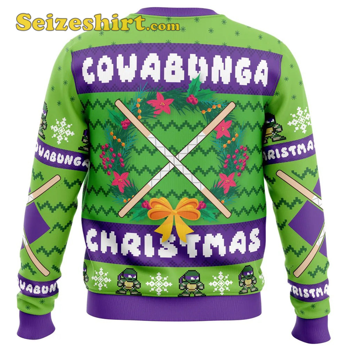 Cowabunga Donatello Christmas Teenage Mutant Ninja Turtles , 3D Hoodie 3D Ugly Christmas Sweater - Holiday Gift product image 2