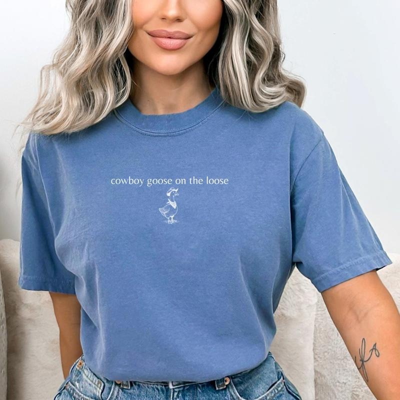 Cowboy Goose Comfort Colors One Silly Got Too Meme - Adult & Kids T-Shirts, Sweatshirts & Hoodies apparel design preview 1