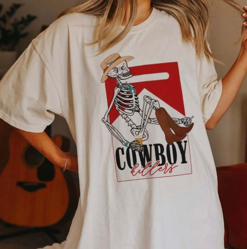 Cowboy Killers Country Girl Vintage Boho Skeleton - Adult & Kids T-Shirts, Sweatshirts & Hoodies apparel design preview 1
