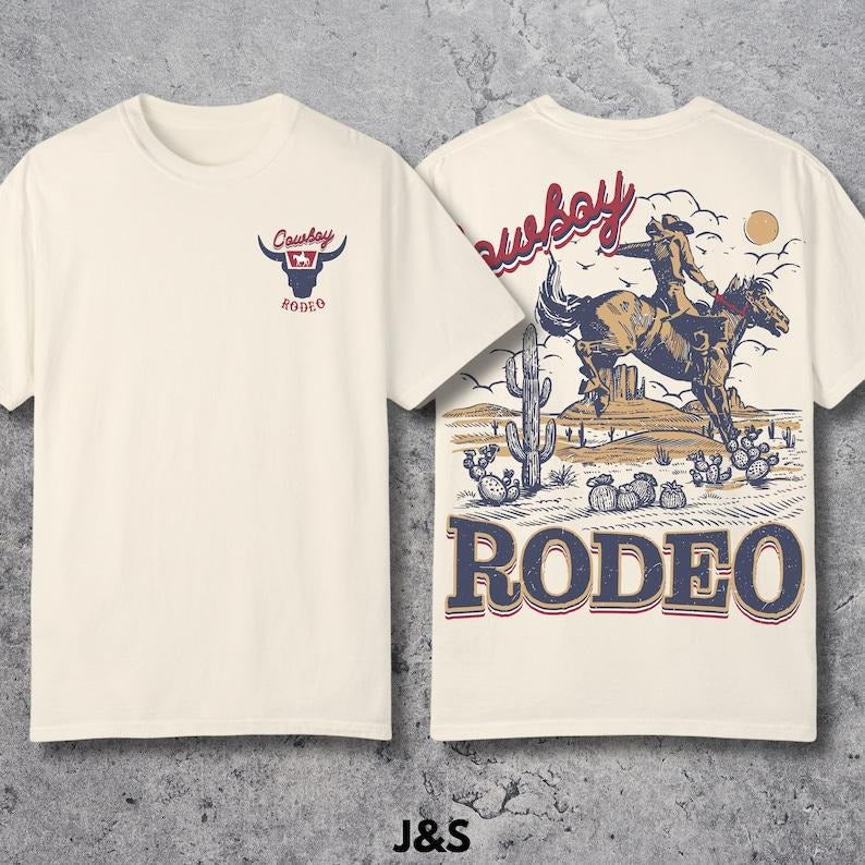 Cowboy Rodeo Vintage Retro - Adult & Kids T-Shirts, Sweatshirts & Hoodies apparel design preview 1