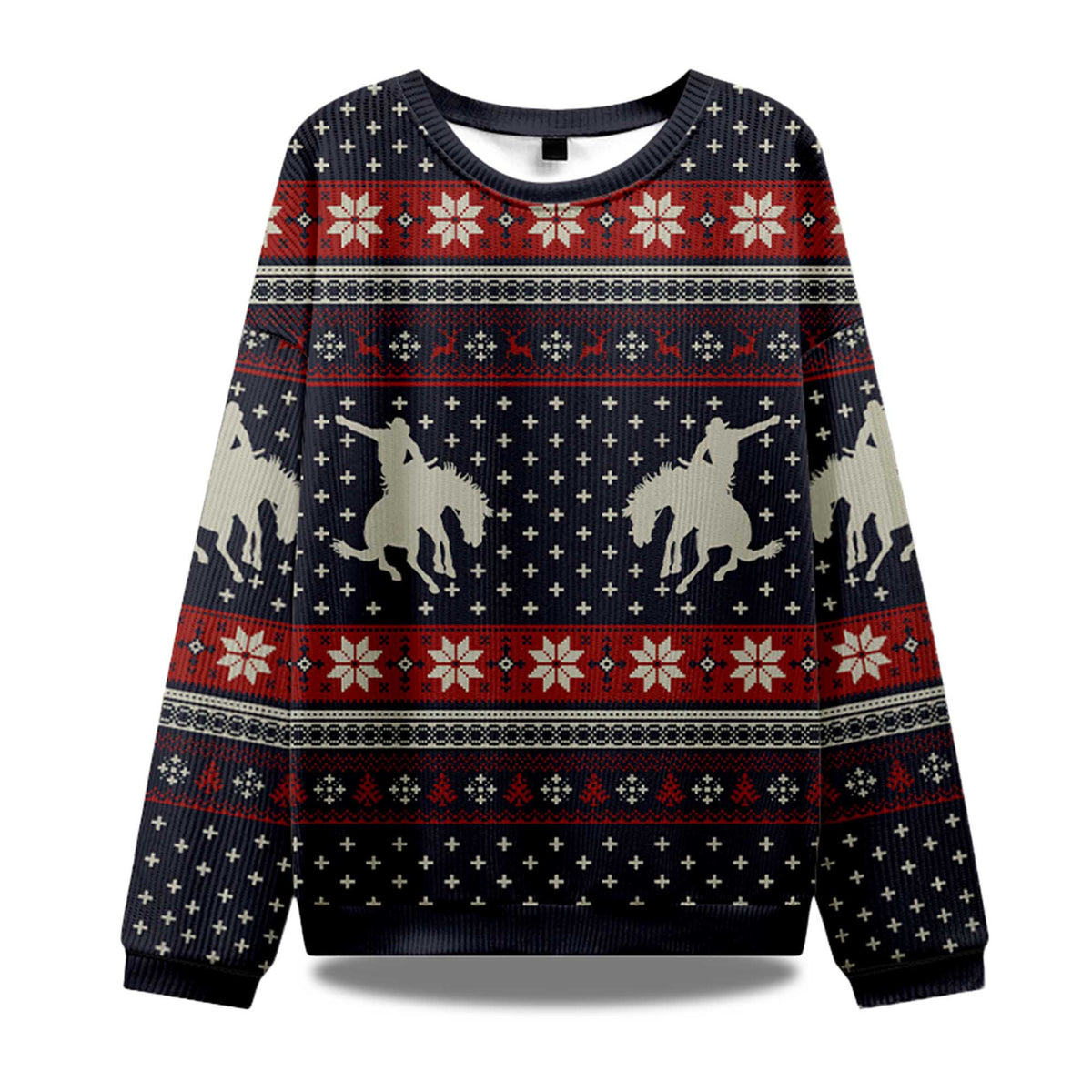 Cowboy Silhouette Ugly Christmas Sweater - Holiday Gift product image