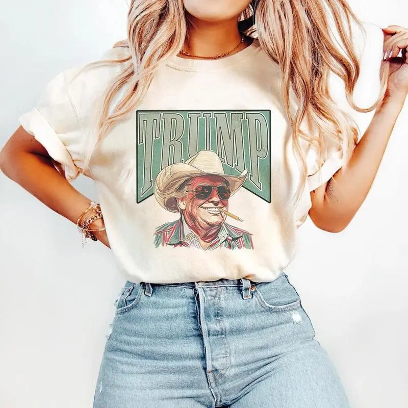 Cowboy Western Make America Great Donald Daddy Trump - Adult & Kids T-Shirts, Sweatshirts & Hoodies apparel design preview 1