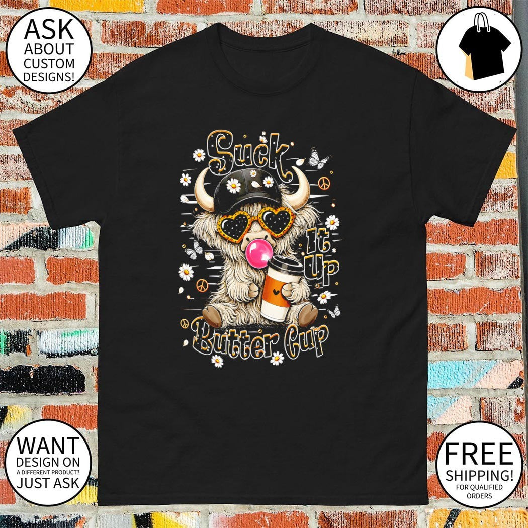 Cowboys Heifer Suck It Up Buttercup Highland Cow - Adult & Kids T-Shirts, Sweatshirts & Hoodies apparel design preview 1