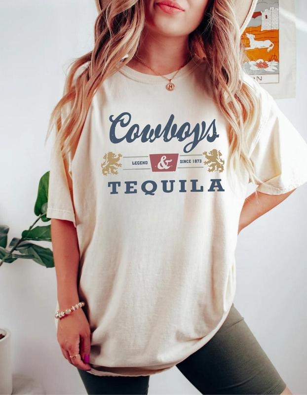 Cowboys Tequila Cowgirl Comfort Fabric - Adult & Kids T-Shirts, Sweatshirts & Hoodies apparel design preview 1
