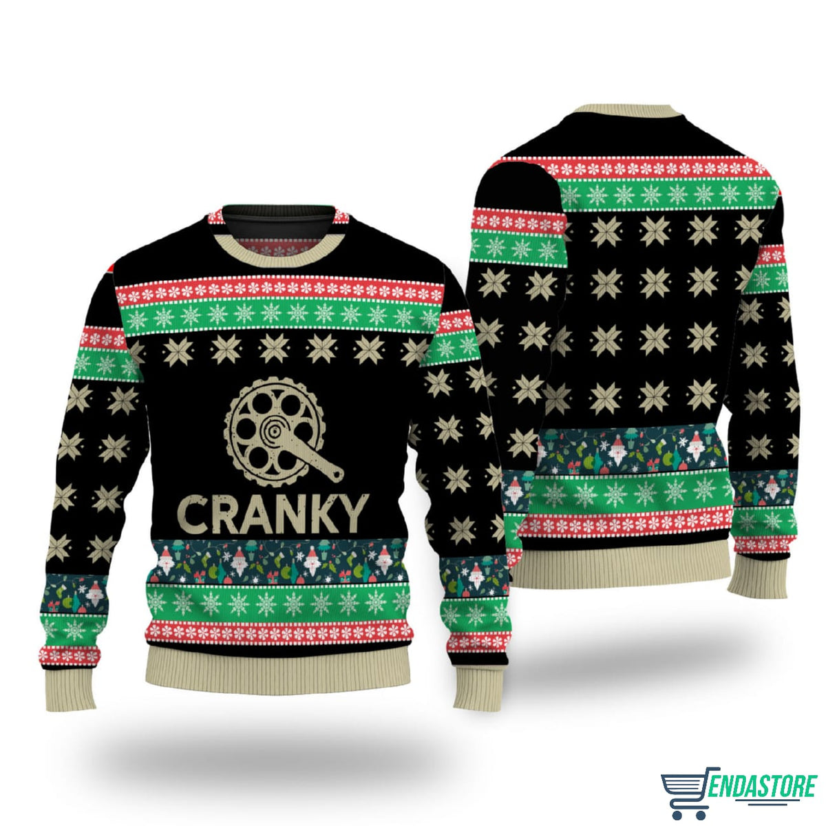 Cranky Funny Bicycle 3D Ugly Christmas Sweater - Gift Idea product image