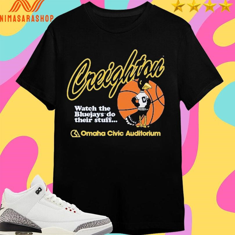 Creighton Bluejays Basketball Omaha Civic Auditorium - Adult & Kids T-Shirts, Sweatshirts & Hoodies apparel design preview 1