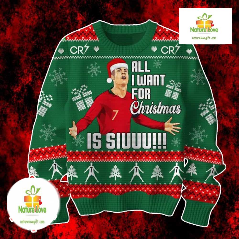 Cristiano Ronaldo CR7 Football Gift Soccer Fans Ugly Christmas Sweater - Holiday Gift product image