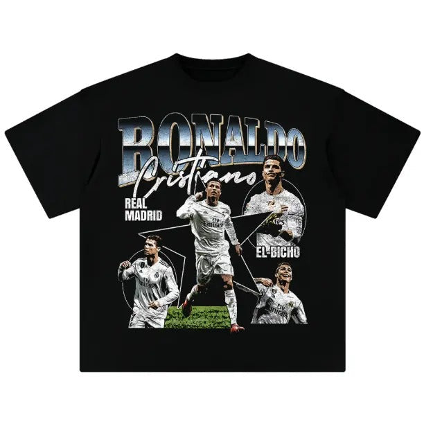 Cristiano Ronaldo Madrid Vintage Soccer Sport Fan - Adult & Kids T-Shirts, Sweatshirts & Hoodies apparel design preview 1