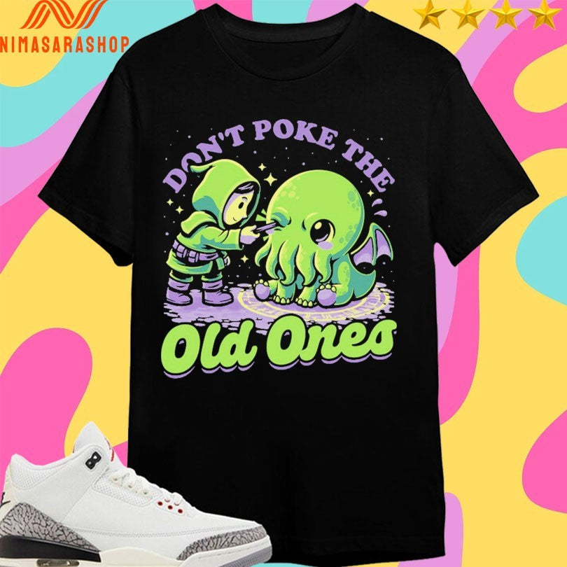 Cthulhu Joke Ritual Don’t Poke The Old Ones - Adult & Kids T-Shirts, Sweatshirts & Hoodies apparel design preview 1