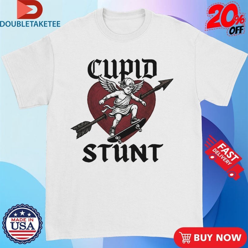 Cupid Stunt Arrow Heart Skateboard - Adult & Kids T-Shirts, Sweatshirts & Hoodies apparel design preview 1