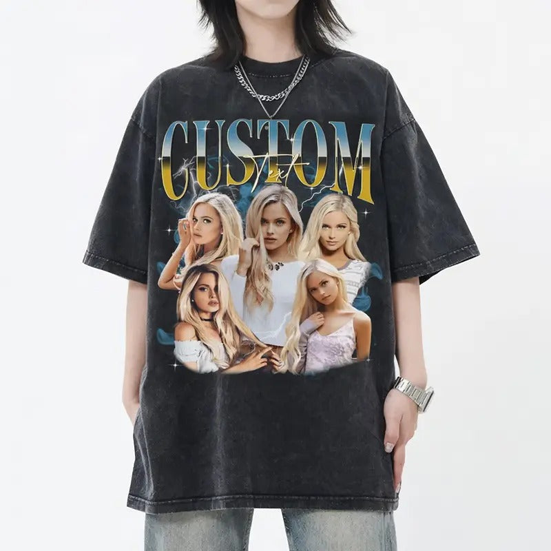 Custom Bootleg Rap Personalized Photo Vintage 90s Top - Adult & Kids T-Shirts, Sweatshirts & Hoodies apparel design preview 1