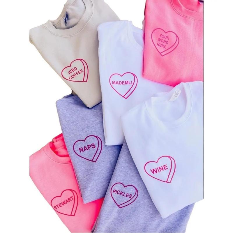 Custom Candy Heart - Adult & Kids T-Shirts, Sweatshirts & Hoodies apparel design preview 1