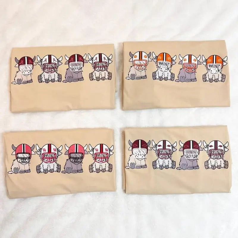 Custom College Football Cow Soft Available All Team - Adult & Kids T-Shirts, Sweatshirts & Hoodies apparel design preview 1