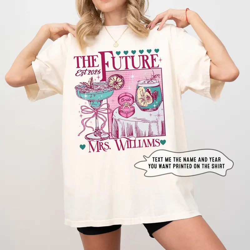 Custom Future Mrs Personalized Bride Be Newly Engaged - Adult & Kids T-Shirts, Sweatshirts & Hoodies apparel design preview 1